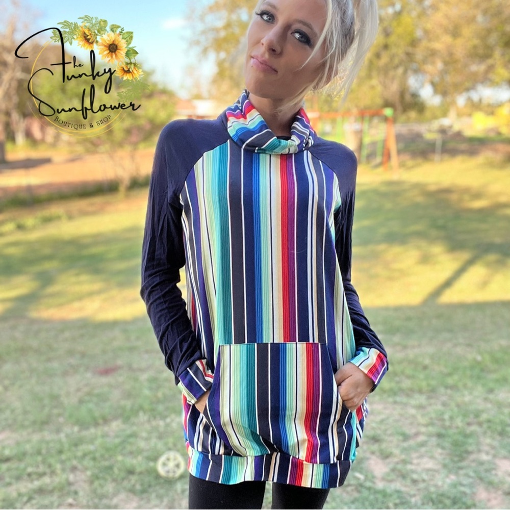 Multi- Color Striped Pull Over